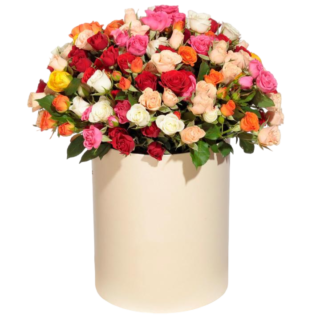 Mixed roses in a hatbox | Flower Delivery Nalchik